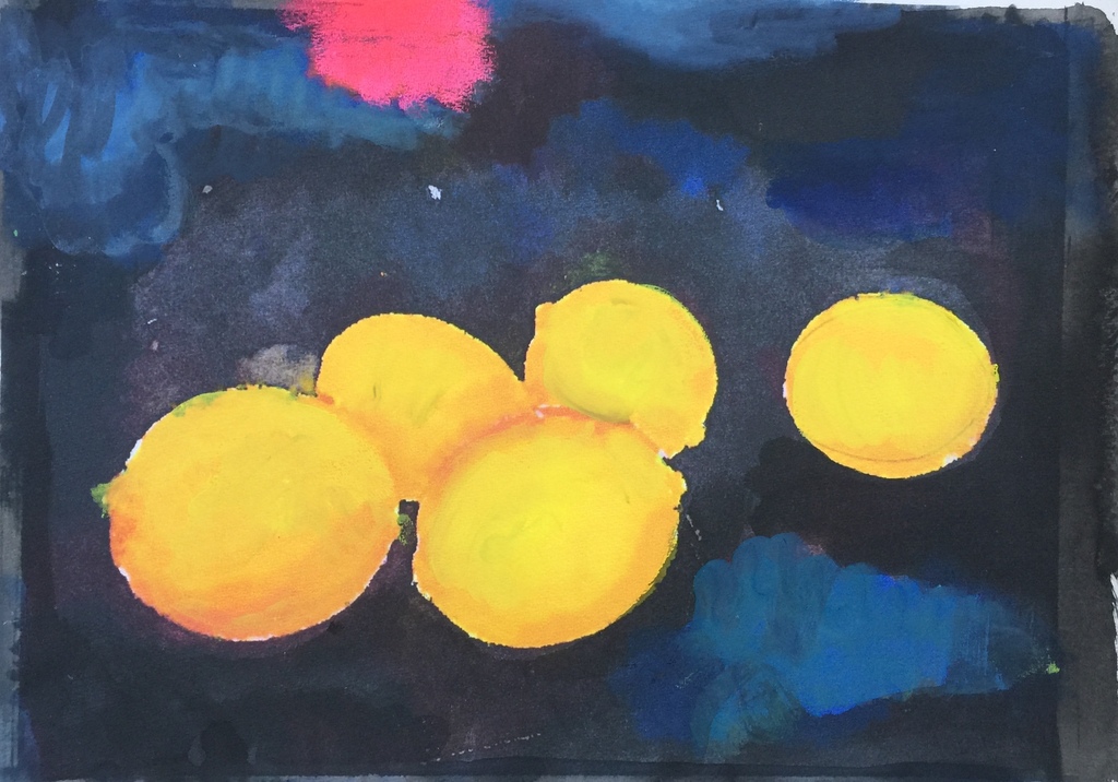Peter Klashorst - Lemons - Originele Acrylverf tekening kopen? Bied vanaf 1!