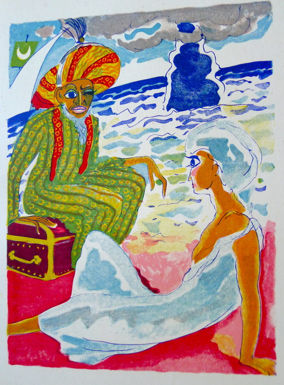 Kees van Dongen houtgravure  naar een  aquarel  van V.D. uit  1001 nacht. kopen? Bied vanaf 1!