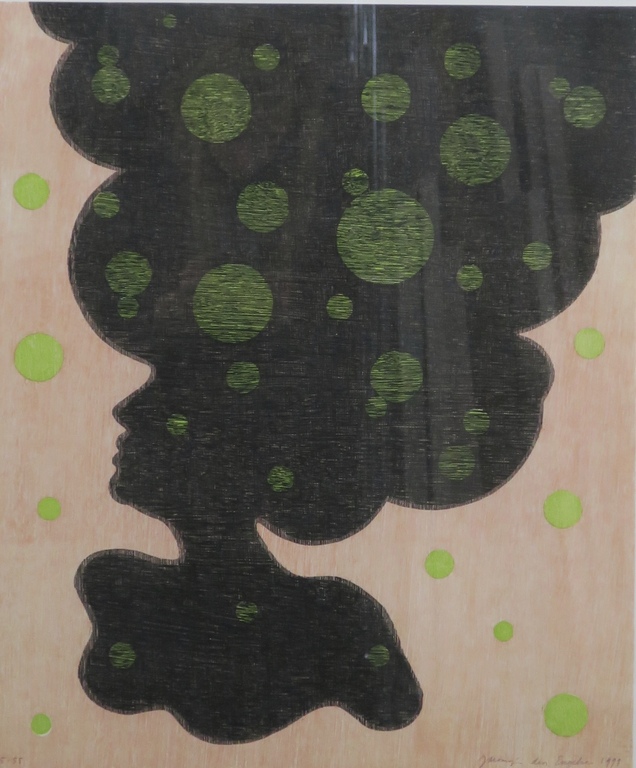 Jacomijn den Engelsen: Houtsnede, Vrouw (rood) -Ingelijst kopen? Bied vanaf 20!