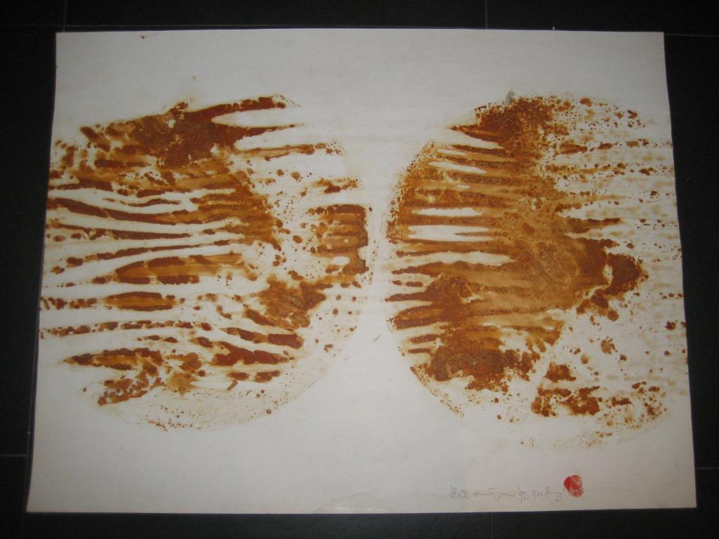 Theo Niermeijer twee werken roestprint op karton kopen? Bied vanaf 10!