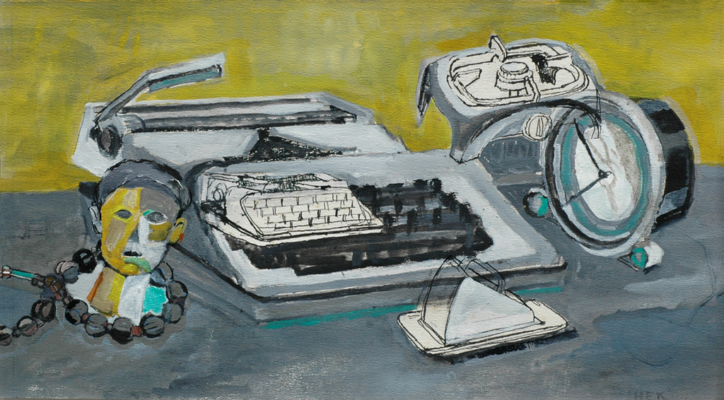 Hans Ebeling Koning, verf en inkt op papier, Gedumpt verkocht voor € 50!