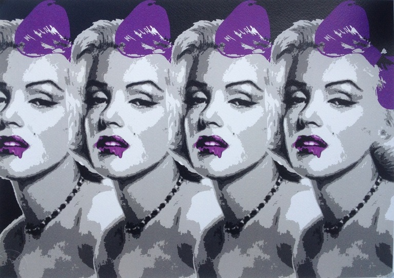 DEATH NYC, zeefdruk 'Monroe Purple 4' uit 2015, oplage 100 exemplaren kopen? Bied vanaf 25!