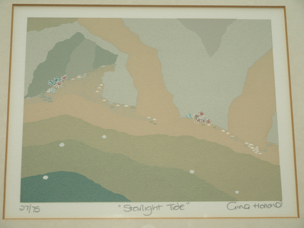 Gina Holland: Zeefdruk – Starlight Tide – Gesigneerd & ingelijst – ca 1980 kopen? Bied vanaf 1!