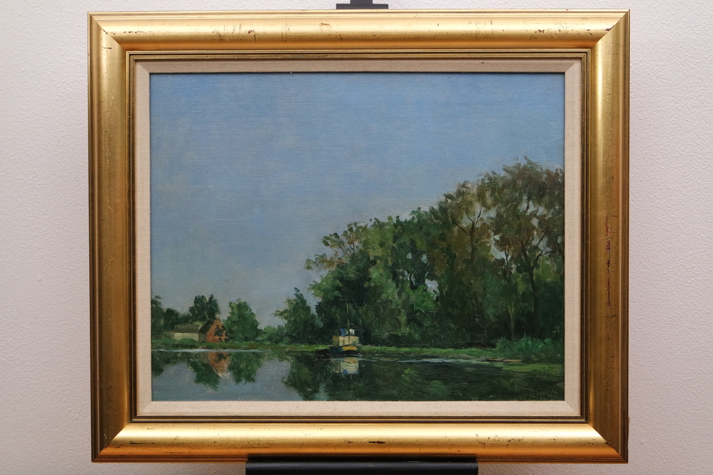 Bart Peizel - olieverf op doek - landschap bij Uithoorn - gesigneerd r. onder kopen? Bied vanaf 370!