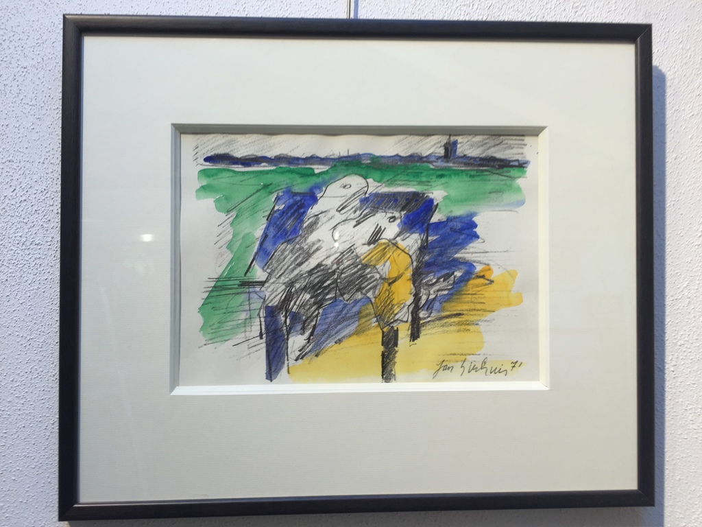 JAN SIERHUIS Originele aquarel van de Bekende ( CoBrA ) kunstenaar. kopen? Bied vanaf 1!