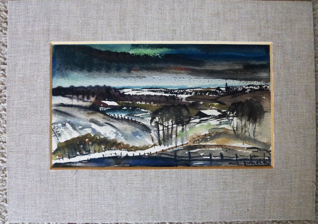 Jacques Mels, aquarel: Landschap, handgesigneerd kopen? Bied vanaf 40!