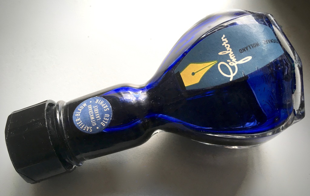 A.D. Copier - Gimborn inktfles langhals baby -1950's leerdam kopen? Bied vanaf 9!