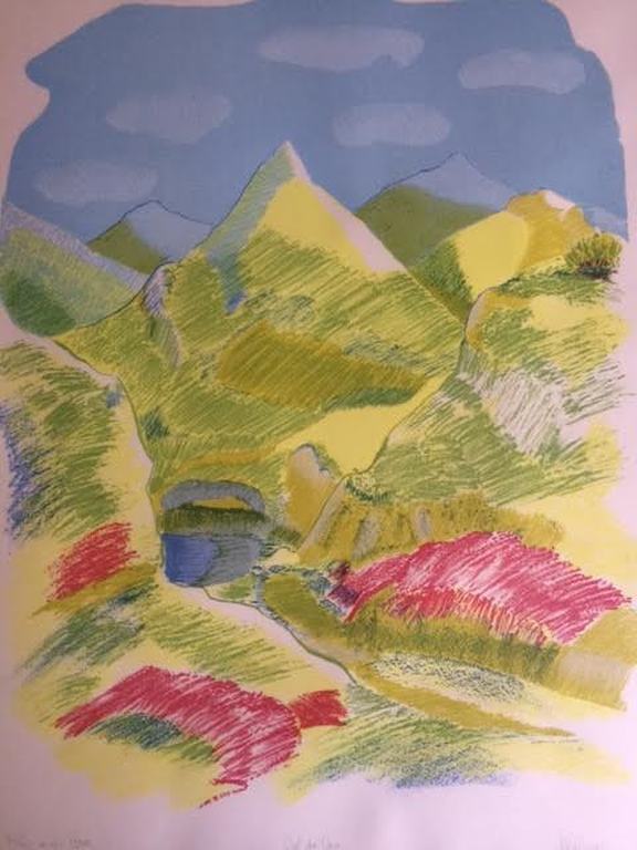 Ami Zillweger Fraaie Litho Titel- Val da Lam- Ingelijst achter glas kopen? Bied vanaf 39!