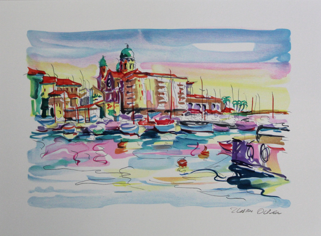 OLIVIER ZLATKU - SUR LE HAVRE, zomerse lithografie, handgesigneerd kopen? Bied vanaf 1!