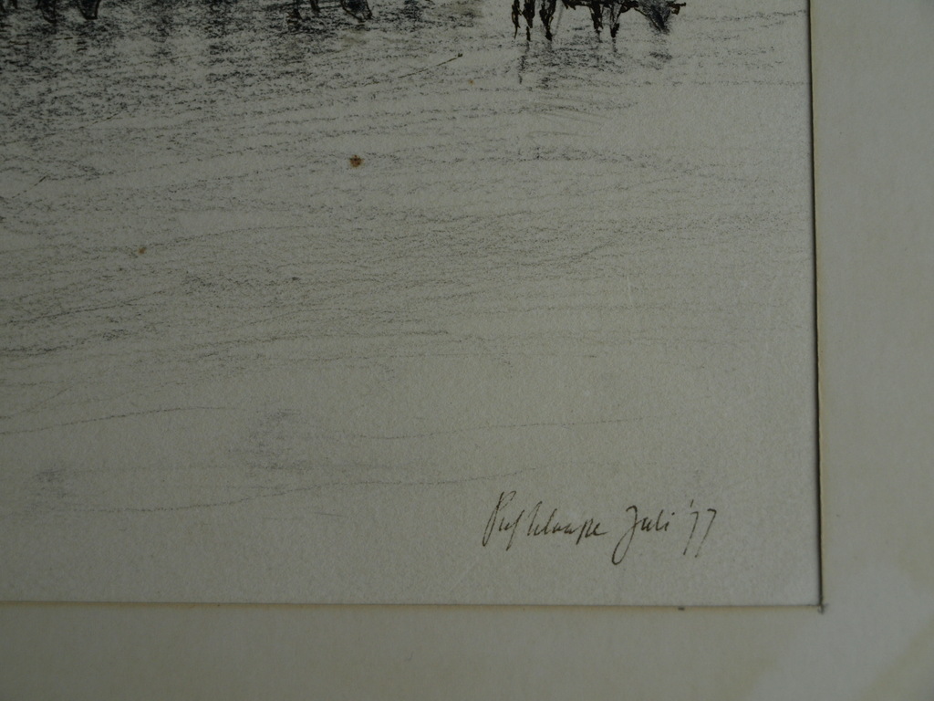 Piet Klaasse : Tekening – River Wye, Wales – gesigneerd & ingelijst - 1977 kopen? Bied vanaf 25!