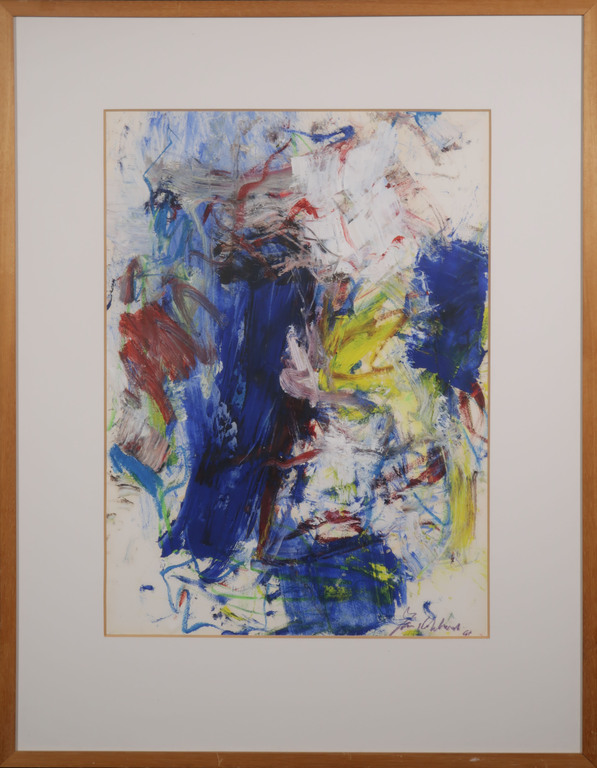 Onbekend gesigneerd: Olieverf en Krijt op papier, Z.T. - Ingelijst kopen? Bied vanaf 1!