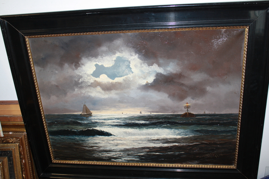 H A JAARSMA  1881-1970     ZEEGEZICHT  BIJ MAANLICHT kopen? Bied vanaf 325!