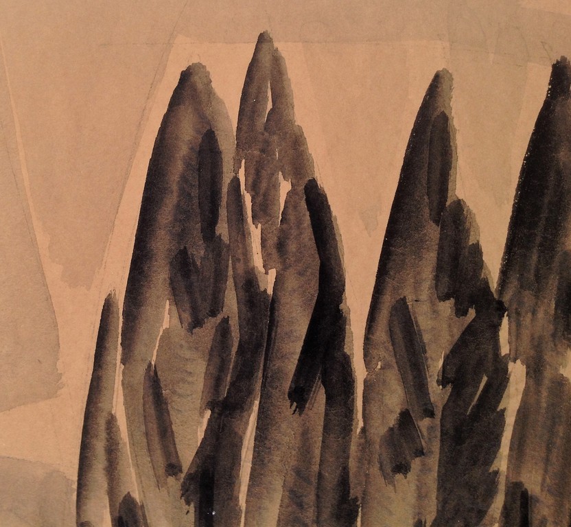 Onbekende Kunstenaar: Inkt Tekening , Landschap St-Paul - Bergense school stijl. kopen? Bied vanaf 1!