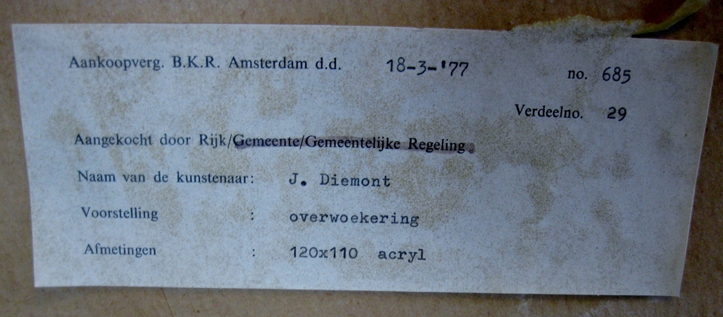 Max Diemont (1946-1998) - Zeer groot werk op paneel kopen? Bied vanaf 1!