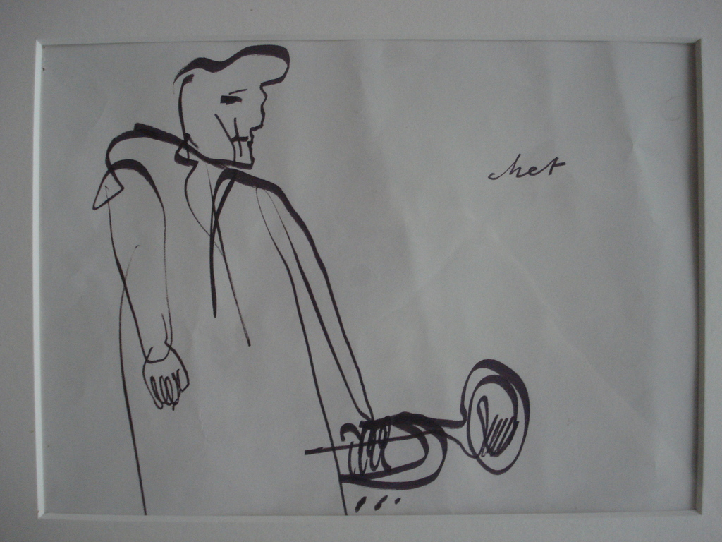 Originele Herman Brood tekening Chet Baker verkocht voor € 140!