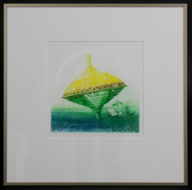 Jos van de Pol: Ets, De bromtol - Ingelijst verkocht voor € 35!