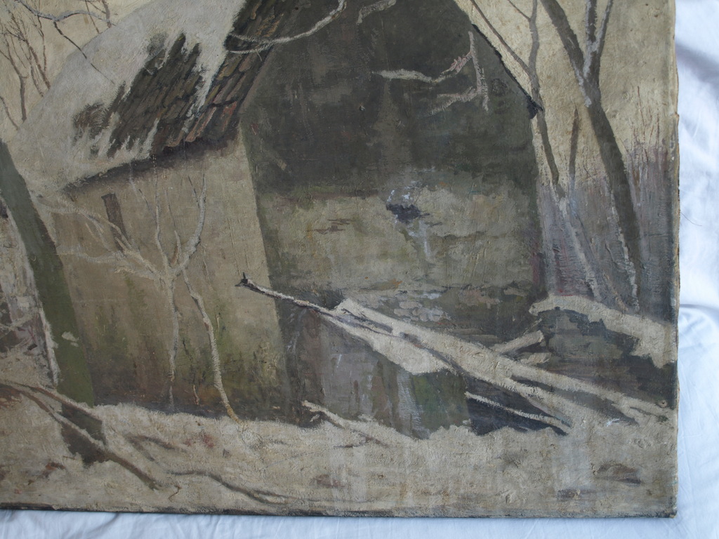 Onbekend : Olieverf op doek – Hutje in de winter – ca 1925 – 71 x 100 cm kopen? Bied vanaf 1!