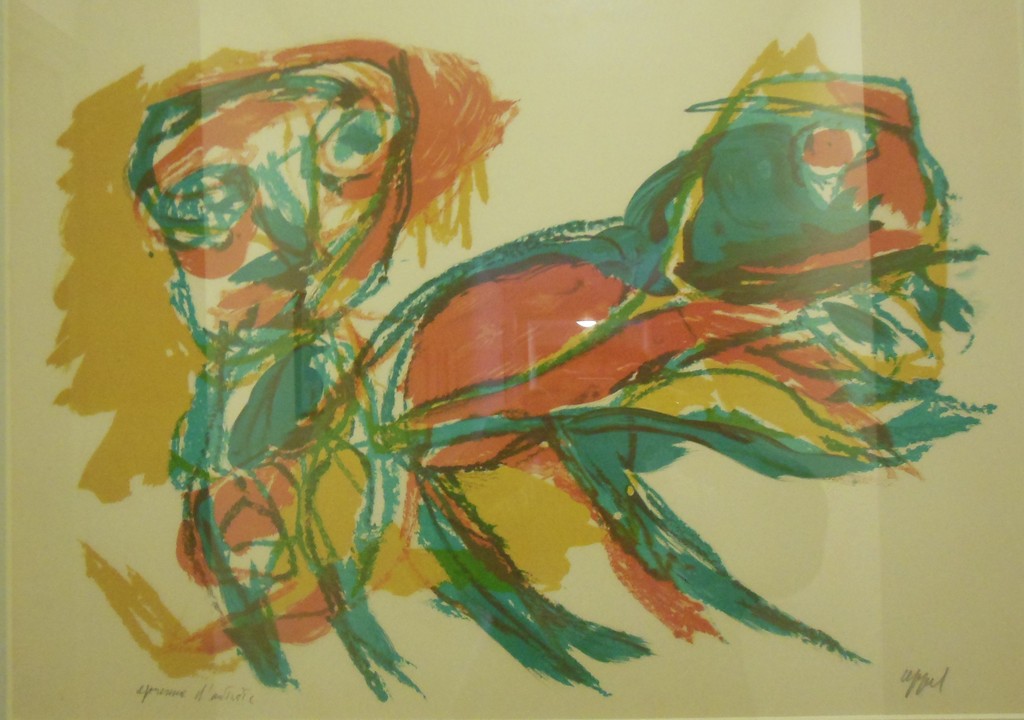 Cobra - Karel Appel: Schitterend ingelijste litho (Men and Red Beast ) - (1962) kopen? Bied vanaf 495!