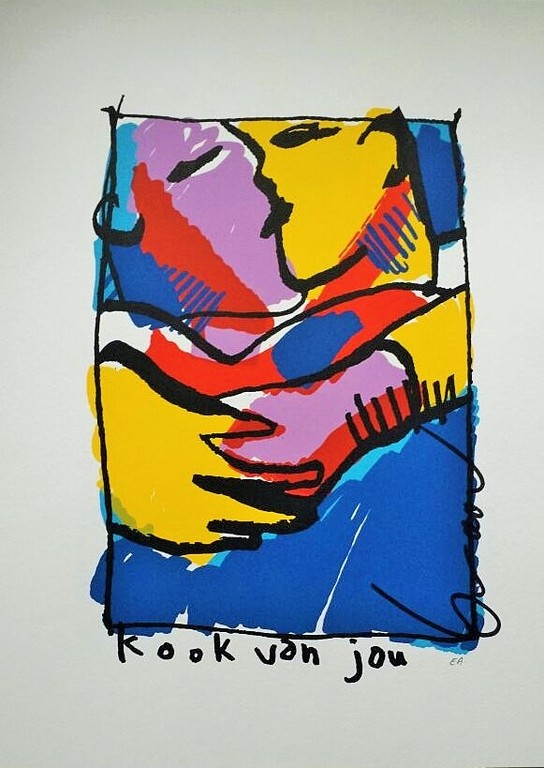 Zeefdruk van Herman Brood - Kook van Jou verkocht voor € 200!