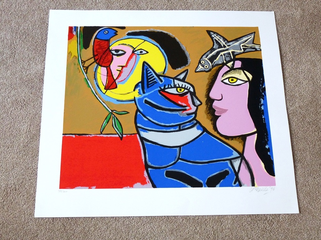 Corneille, grote zeefdruk: Yeux D'agathe, handgesigneerd en genummerd, 1996 kopen? Bied vanaf 395!