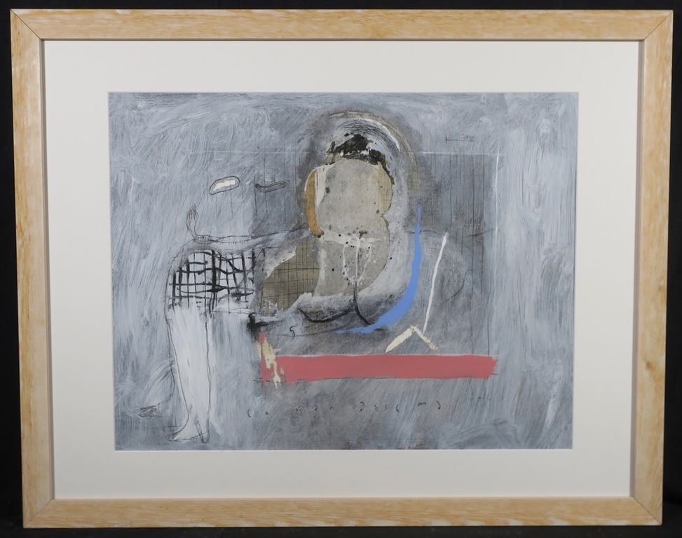 Co van Assema: Gemengde techniek, Vrouw op divan - Ingelijst verkocht voor € 85!