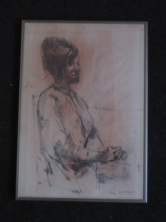 "Haarlemse Vijftiger" Poppe Damave 1921-1988 pastel/aquarel "damesportret" 1950 kopen? Bied vanaf 1!