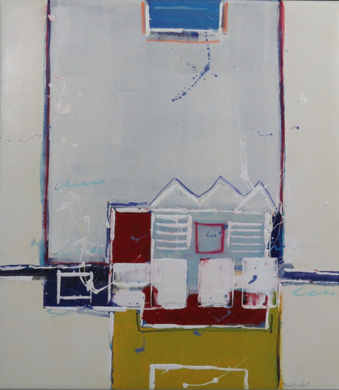 Ron van der Werf: Zeefdruk/monoprint, Zonder titel - Ingelijst kopen? Bied vanaf 50!