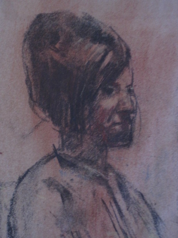 "Haarlemse Vijftiger" Poppe Damave 1921-1988 pastel/aquarel "damesportret" 1950 kopen? Bied vanaf 1!