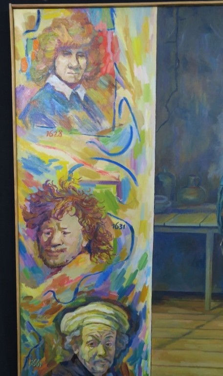 Jan van Holthe: Olieverf op doek, Atelier de Rembrandt - Ingelijst (Zeer groot) kopen? Bied vanaf 200!