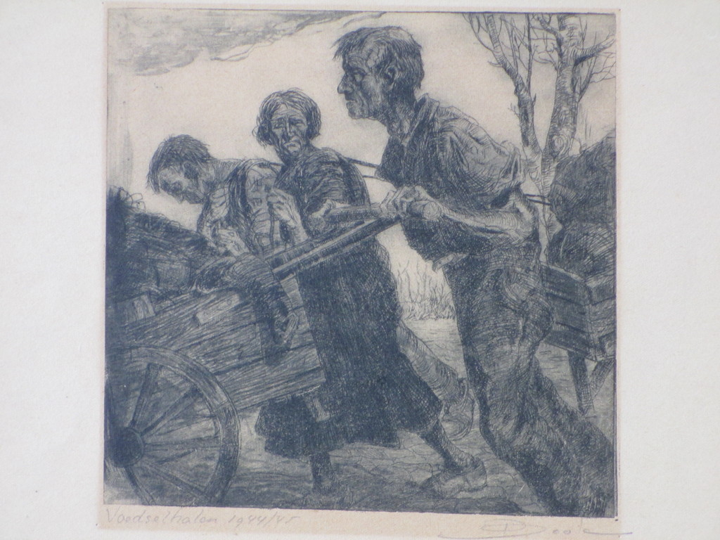 Dirk Boode, Voedsel halen 1944/45, Ets verkocht voor € 40!