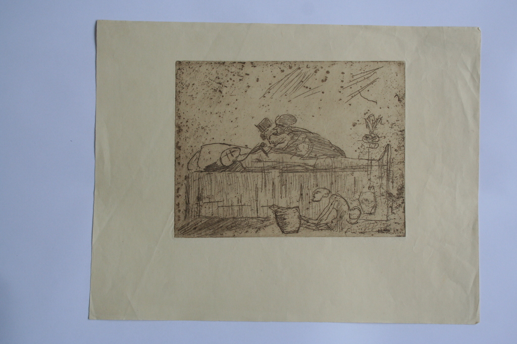 Onbekende kunstenaar - ets - modernistisch tafereel kopen? Bied vanaf 1!