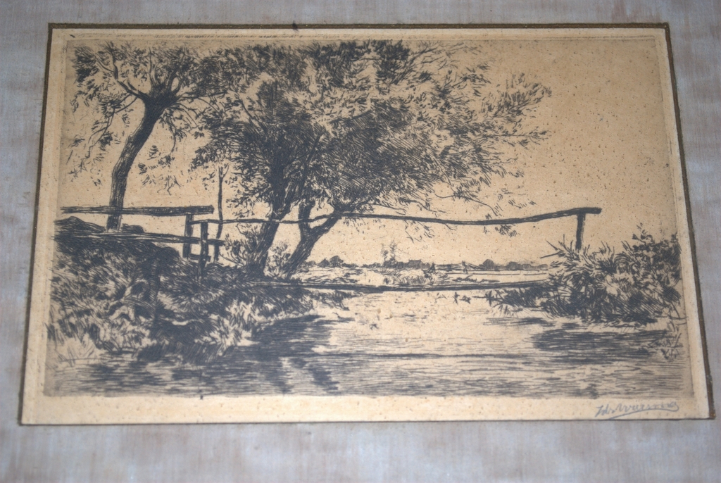 Ids Wiersma en L.W.de Jonge - 2 handgesigneerde etsen, Friesland en Groningen kopen? Bied vanaf 120!