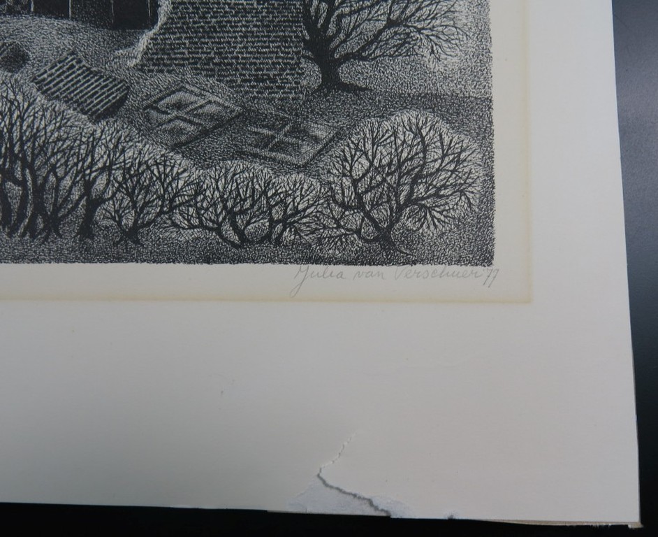 Julia van Verschuer: Ets, Afbraak met witte muur kopen? Bied vanaf 1!