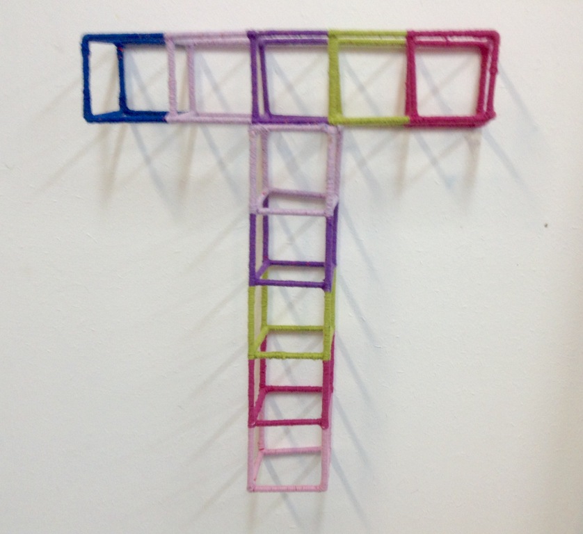 Marlies Lebesque, de T van...2014 wandobject mixed media verkocht voor € 175!