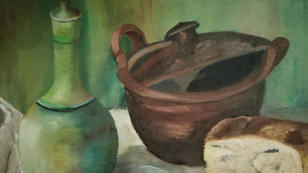 Onbekend kunstenaar, Olieverf op doek, Stilleven kopen? Bied vanaf 25!