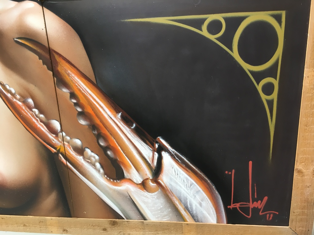 Belin - woman with bird head - spray paint  kopen? Bied vanaf 3500!