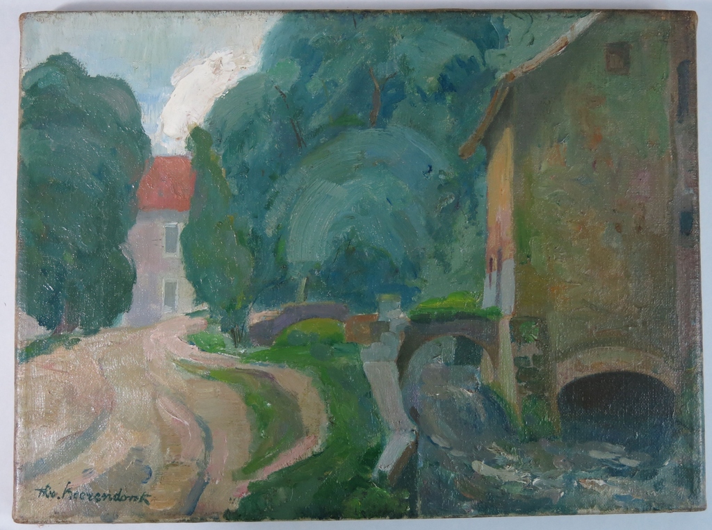 Theo Beerendonk: Olieverf op doek, Dorpsgezicht kopen? Bied vanaf 100!