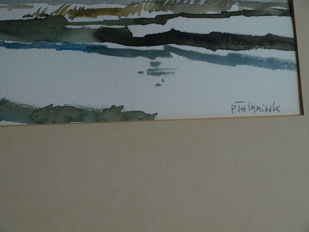 Bob Immink : Aquarel, Landschap in Noord-Holland â��gesigneerd & ingelijstâ��ca 1975 kopen? Bied vanaf 75!