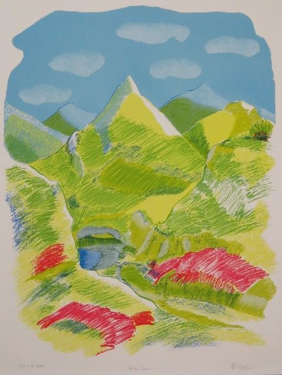 AMI-BERNARD-ZILLWEGER  Kleurenlitho  VAL DA CAM  Handgesigneerd uit 1988 verkocht voor € 35!