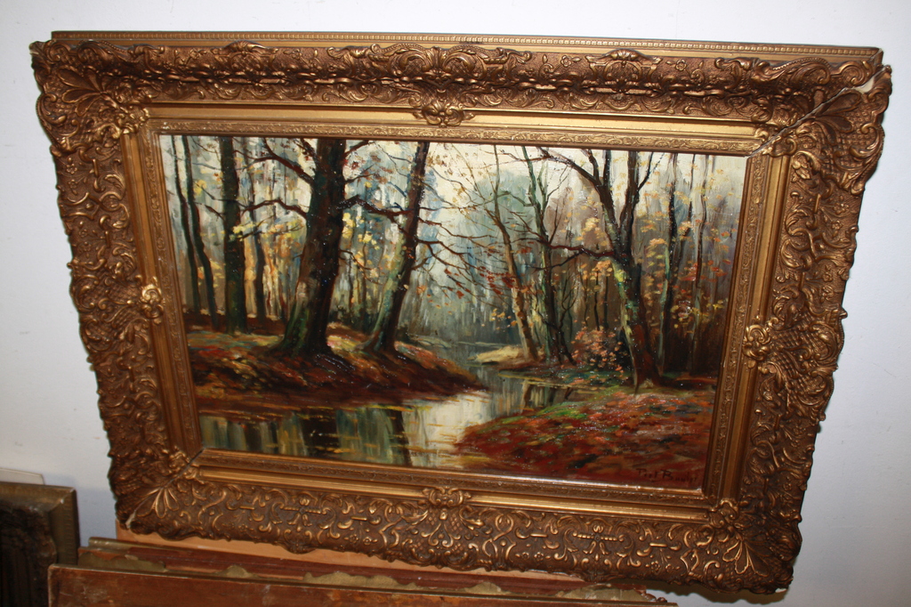 PIET BOUTER - BOSLANDSCHAP LANGS BRABANTS BEEKJE verkocht voor € 250!