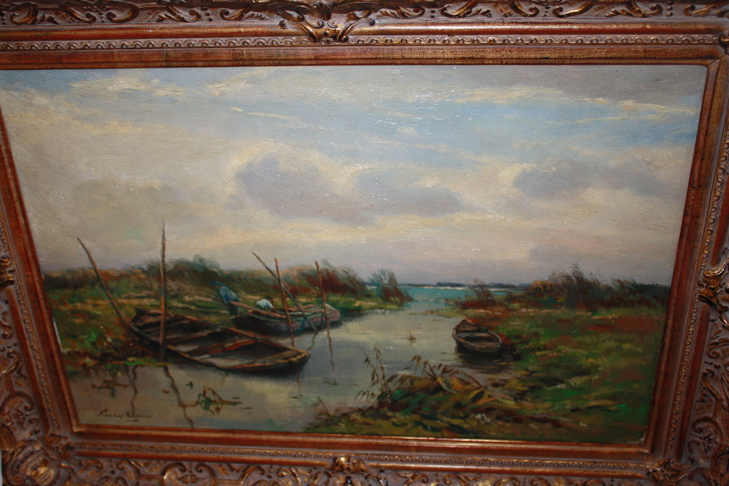 R KLEIN - POLDER MET VISSERS EN HUN BOTEN AAN HET WERK kopen? Bied vanaf 1!