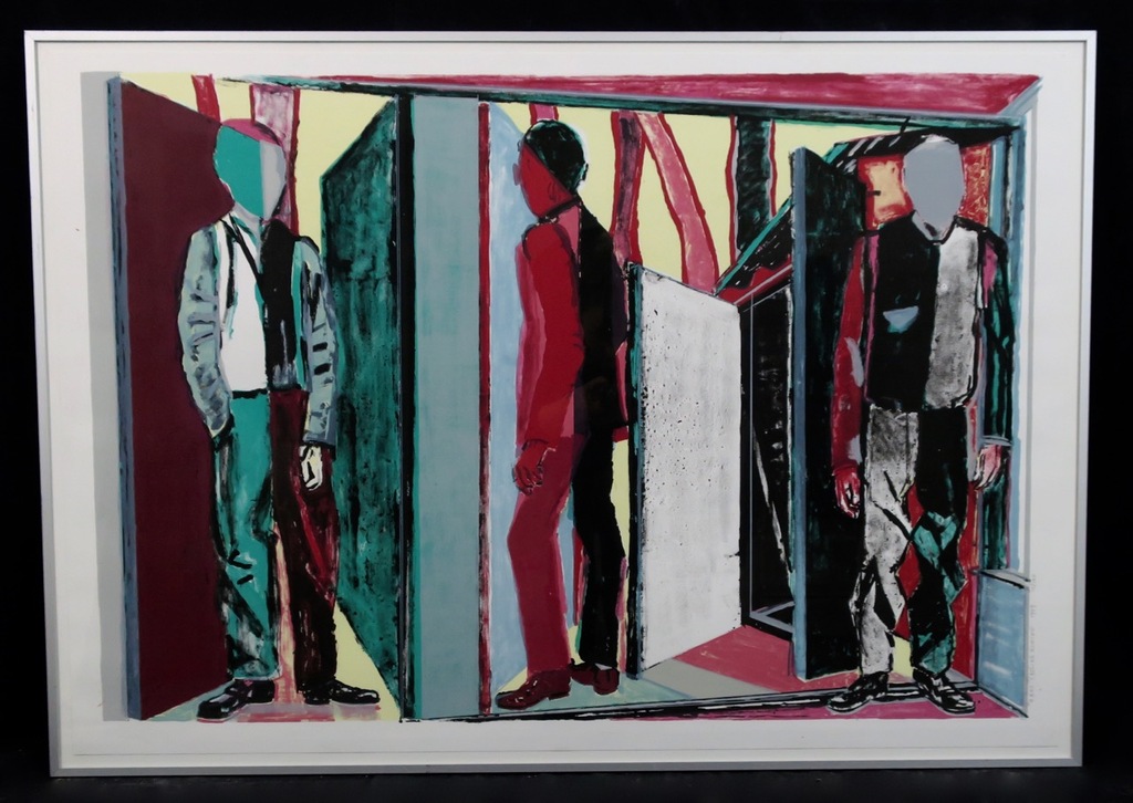 Hans Ebeling Koning: Zeefdruk, Zonder titel - Ingelijst (groot) kopen? Bied vanaf 60!