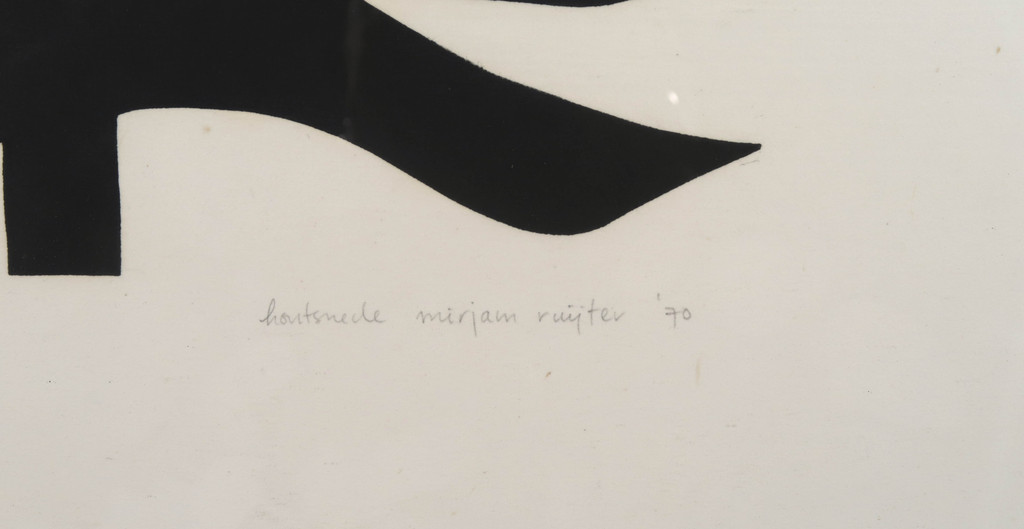 Mirjam Ruijter: Houtsnede, Zonder titel - Ingelijst kopen? Bied vanaf 1!