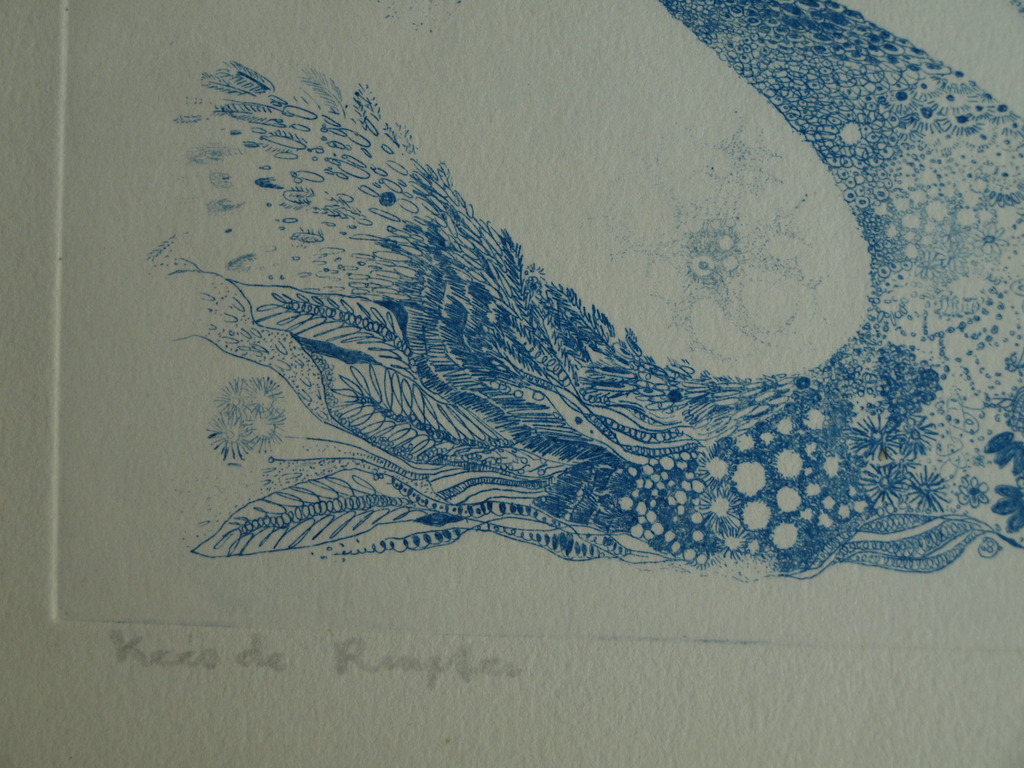 Kees de Ruijter : Ets , Blauwe vogel – gesigneerd - ca 1980 kopen? Bied vanaf 10!