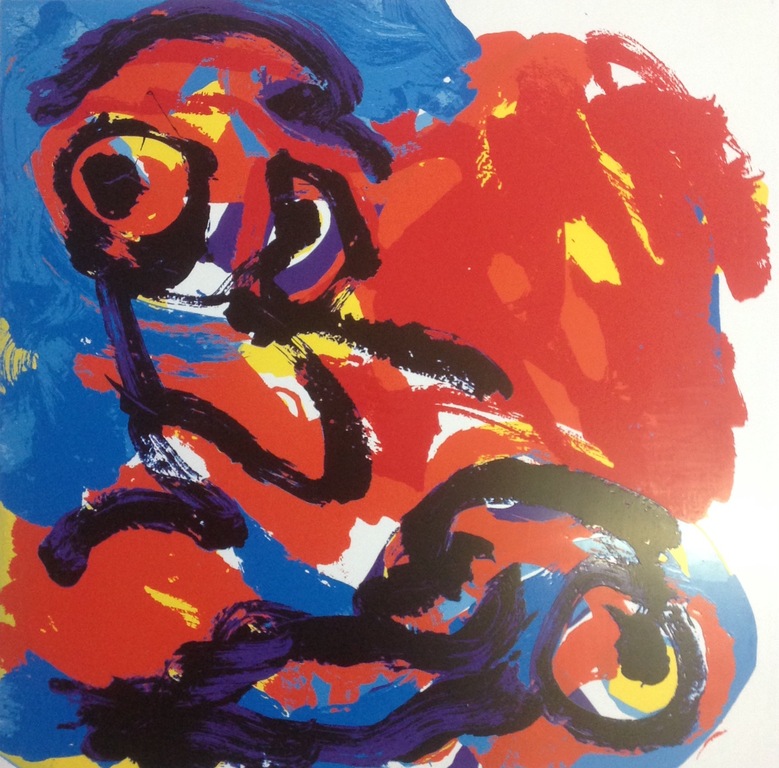 karel Appel, zeefdruk schilderskist deksel. verkocht voor € 340!