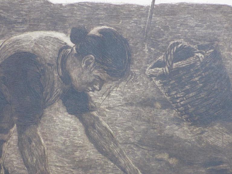 Willem Witsen, Geknielde aardappelrooister, Ets/aquatint 1908-1909 kopen? Bied vanaf 275!