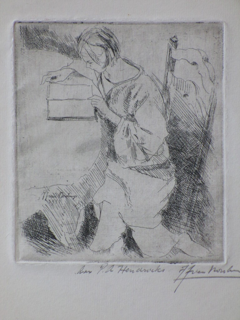 J.J. van Nouhuys, Lezend meisje, Ets 1931 kopen? Bied vanaf 1!