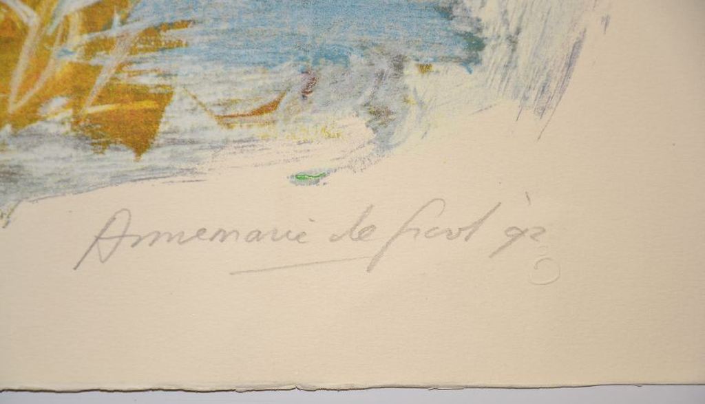 Annemarie de Groot: Litho Clown met Viool, 1992 kopen? Bied vanaf 1!