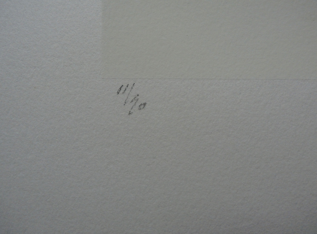 Metten Koornstra - litho: man met kind bij boom - 1972 kopen? Bied vanaf 50!