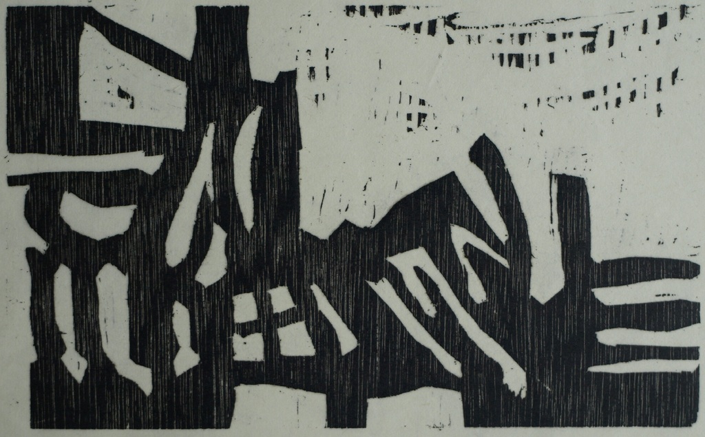 Frits Vanèn :  Houtsnede – Theater I – 1961 – oplage 15 ex. kopen? Bied vanaf 1!